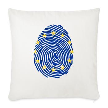European Union fingerprint flag - Throw Pillow Cover 17.5” x 17.5” - natural white - Front