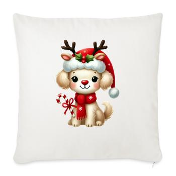Merry Christmas, Christmas Vintage - Throw Pillow Cover 17.5” x 17.5” - natural white - Front