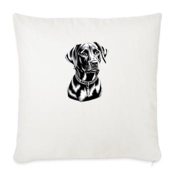 Majestic Black Lab - Strength & Loyalty - Throw Pillow Cover 17.5” x 17.5” - natural white - Front