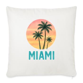 Miami - Throw Pillow Cover 17.5” x 17.5” - natural white - Front