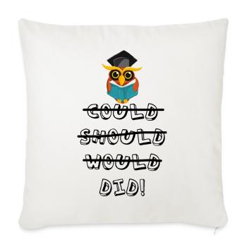 Graduation Uni Celebration Graduate Graduated Gift - Throw Pillow Cover 17.5” x 17.5” - natural white - Front