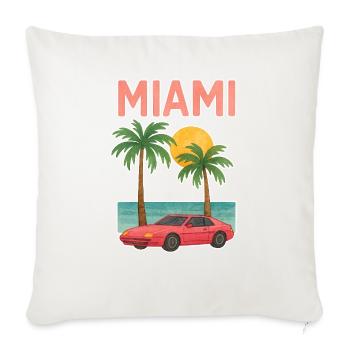 Miami - Throw Pillow Cover 17.5” x 17.5” - natural white - Front