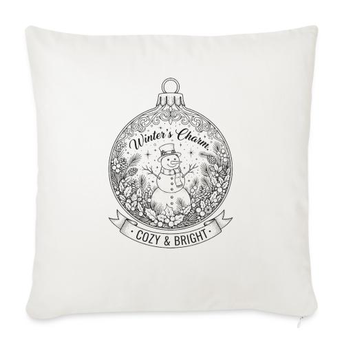 Festive Snowman T-Shirt - Throw Pillow Cover 17.5” x 17.5”