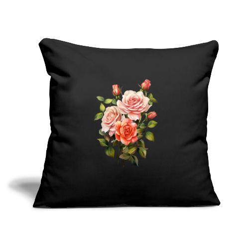 Pink Roses - Throw Pillow Cover 17.5” x 17.5”
