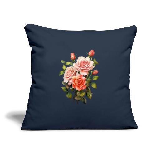 Pink Roses - Throw Pillow Cover 17.5” x 17.5”