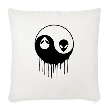 Alien Yin Yang - Throw Pillow Cover 17.5” x 17.5” - natural white - Front