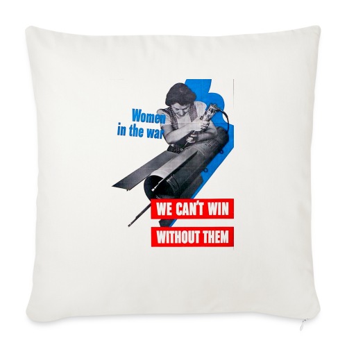 women int he war designer graphic - Throw Pillow Cover 17.5” x 17.5”