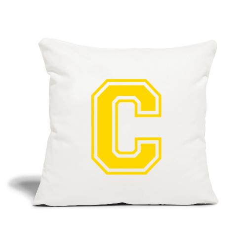 Letter C – Capital Athletic Alphabet Monogram - Throw Pillow Cover 17.5” x 17.5”