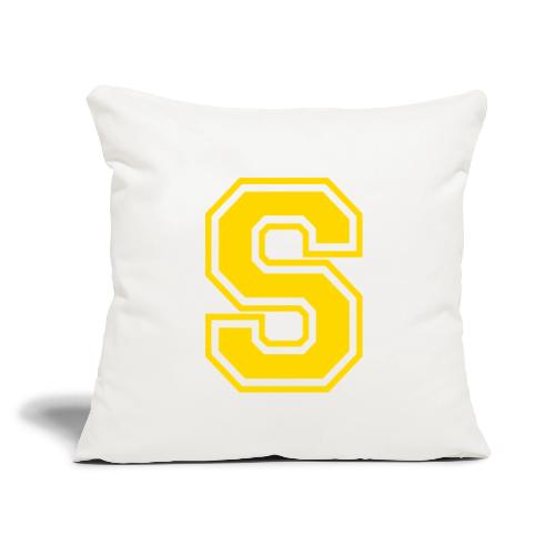 Letter S – Capital Athletic Alphabet Monogram - Throw Pillow Cover 17.5” x 17.5”