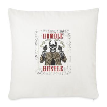Skull Gunfighter Tee - Throw Pillow Cover 17.5” x 17.5” - natural white - Front