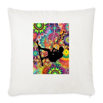 Psychedelic Kite Surf - Throw Pillow Cover 17.5” x 17.5” - natural white - Front