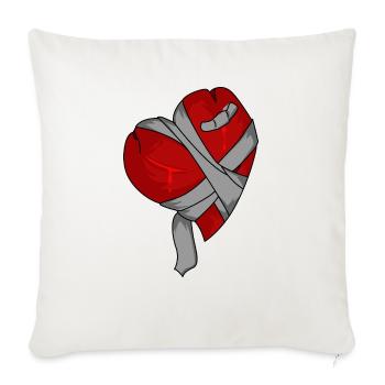 Broken Heart - Throw Pillow Cover 17.5” x 17.5” - natural white - Front
