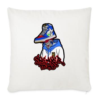 Sneaker Head - Throw Pillow Cover 17.5” x 17.5” - natural white - Front