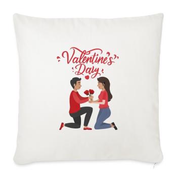 Valentine's day - Throw Pillow Cover 17.5” x 17.5” - natural white - Front