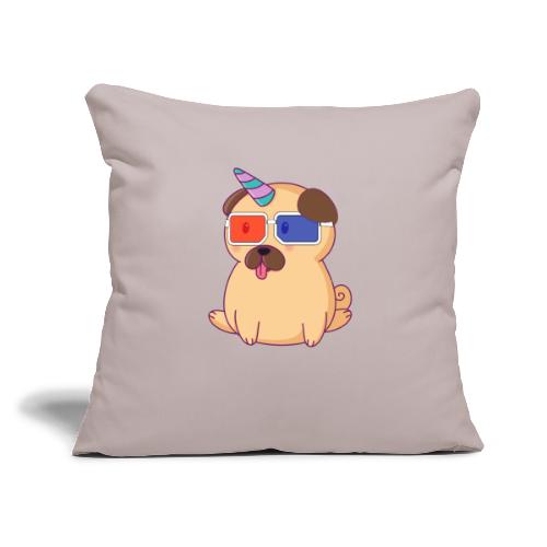 Dog with 3D glasses doing Vision Therapy! - Throw Pillow Cover 17.5” x 17.5”