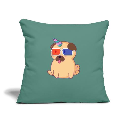 Dog with 3D glasses doing Vision Therapy! - Throw Pillow Cover 17.5” x 17.5”