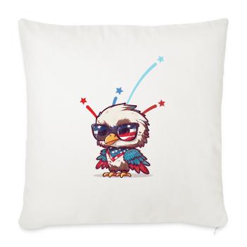 4th July - Throw Pillow Cover 17.5” x 17.5” - natural white - Front