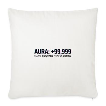 Aura Neon Glitch +99,999 - Throw Pillow Cover 17.5” x 17.5” - natural white - Front