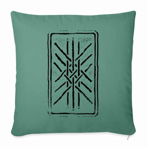 Web of Wyrd grid Skulds Web Net Bindrune symbol - Throw Pillow Cover 17.5” x 17.5”