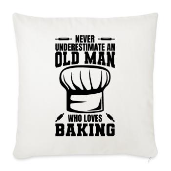 Baking Grandpa - Throw Pillow Cover 17.5” x 17.5” - natural white - Front