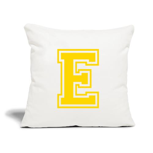 Letter E – Capital Athletic Alphabet Monogram - Throw Pillow Cover 17.5” x 17.5”
