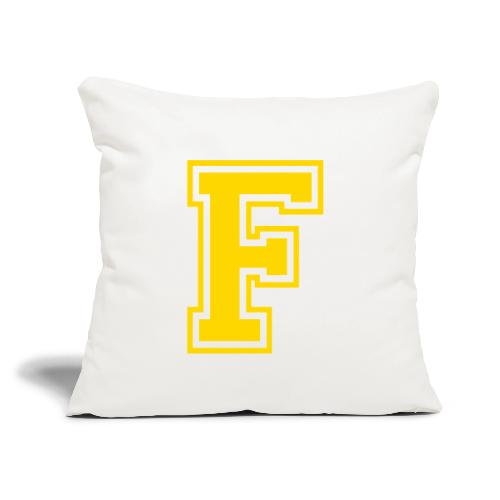 Letter F – Capital Athletic Alphabet Monogram - Throw Pillow Cover 17.5” x 17.5”