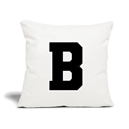 Varsity Letter B Athletic Alphabet Graphic - Throw Pillow Cover 17.5” x 17.5”