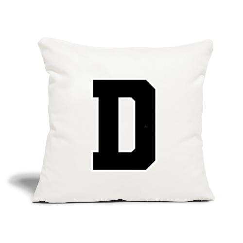 Varsity Letter D Athletic Alphabet Design - Throw Pillow Cover 17.5” x 17.5”