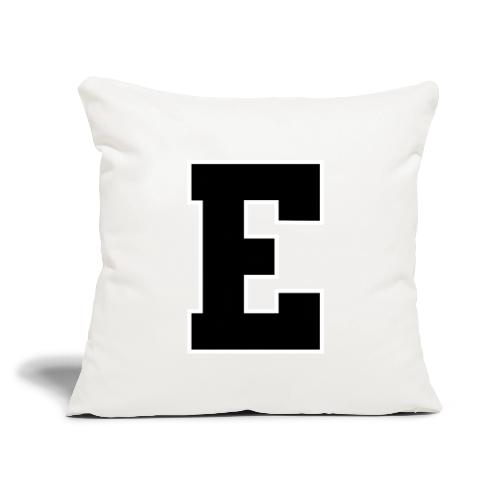 Varsity Letter E Collegiate Font Graphic - Throw Pillow Cover 17.5” x 17.5”