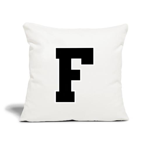 Varsity Letter F Athletic Monogram - Throw Pillow Cover 17.5” x 17.5”