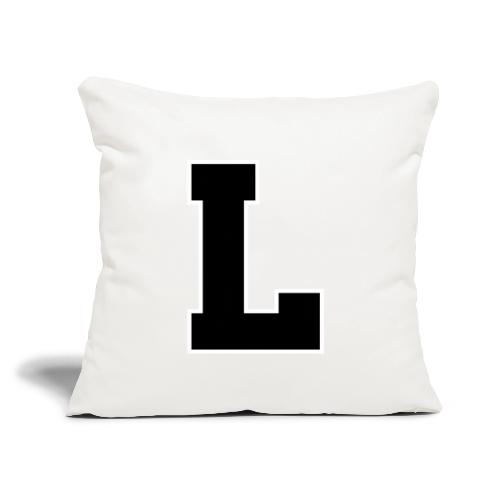 Varsity Letter L Athletic Monogram - Throw Pillow Cover 17.5” x 17.5”
