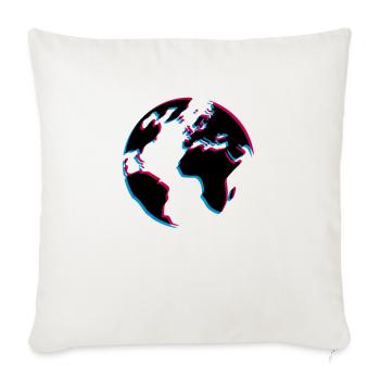 3d earth planet world continents map countries sea - Throw Pillow Cover 17.5” x 17.5” - natural white - Front