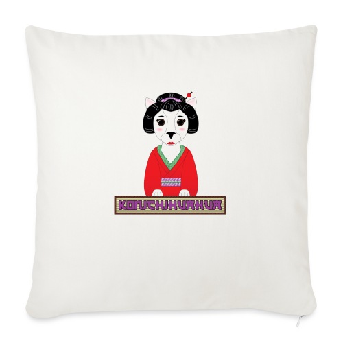 Konichihuahua Japanese / Spanish Geisha Dog Red - Throw Pillow Cover 17.5” x 17.5”
