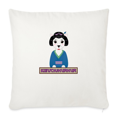 Konichihuahua Japanese / Spanish Geisha Dog Blue - Throw Pillow Cover 17.5” x 17.5”