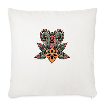 Green Cobra Tattoo - Throw Pillow Cover 17.5” x 17.5” - natural white - Front