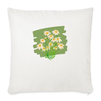 D2-Flowers - Throw Pillow Cover 17.5” x 17.5” - natural white - Front