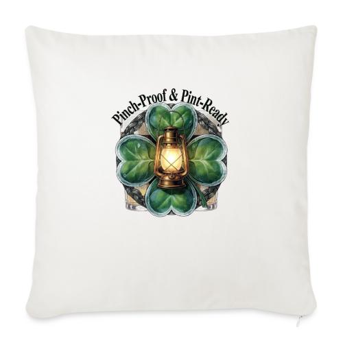 Pinch-Proof Lantern Clover T-Shirt - Throw Pillow Cover 17.5” x 17.5”