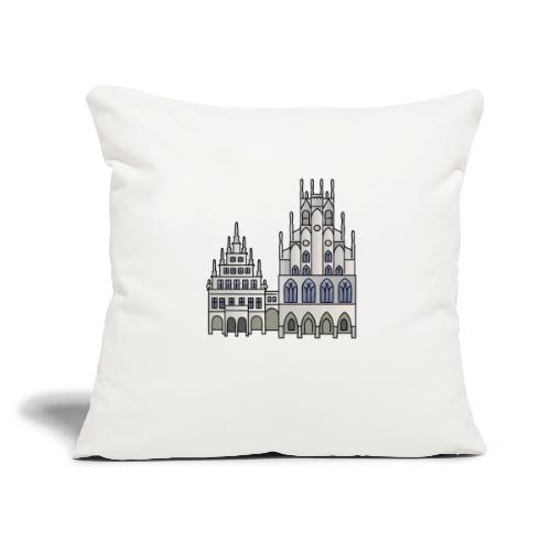 Town Hall Münster, Cityhall, Mayor - Throw Pillow Cover 17.5” x 17.5”