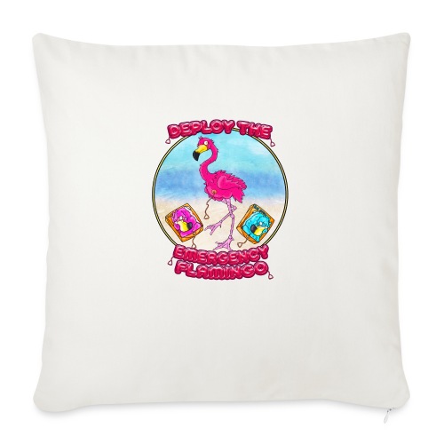 Emergency Flamingo - Throw Pillow Cover 17.5” x 17.5”