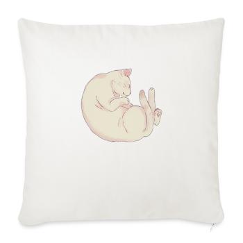 The Sleepy Cat - Throw Pillow Cover 17.5” x 17.5” - natural white - Front