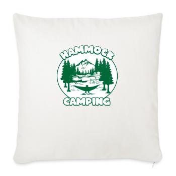 Hammock Camping green - Throw Pillow Cover 17.5” x 17.5” - natural white - Front