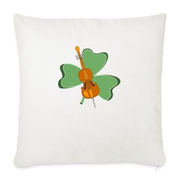 Shamrock Cello green - Throw Pillow Cover 17.5” x 17.5” - natural white - Front