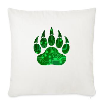 Techie Bear Claw Lgbtq Pride Green - Throw Pillow Cover 17.5” x 17.5” - natural white - Front