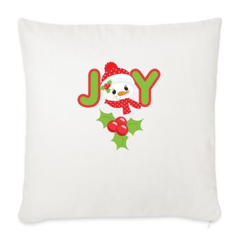 Christmas Joy Snowman - Throw Pillow Cover 17.5” x 17.5” - natural white - Front