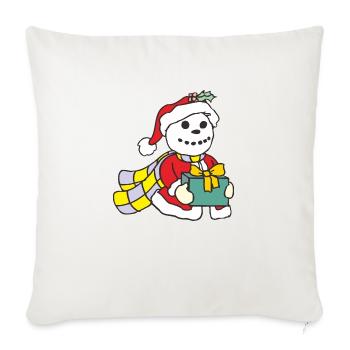santa snowman - Throw Pillow Cover 17.5” x 17.5” - natural white - Front