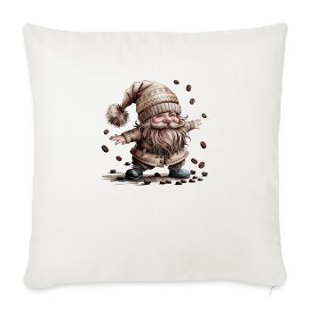 Merry Christmas, Cute Christmas Gnome - Throw Pillow Cover 17.5” x 17.5” - natural white - Front