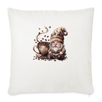 Merry Christmas, Cute Christmas Gnome - Throw Pillow Cover 17.5” x 17.5” - natural white - Front