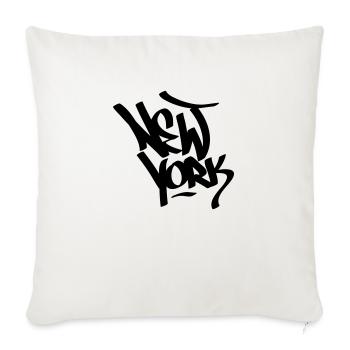 ny tag newbie - Throw Pillow Cover 17.5” x 17.5” - natural white - Front