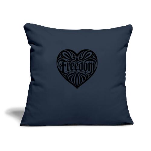 FREEDOM in Heart - Throw Pillow Cover 17.5” x 17.5”