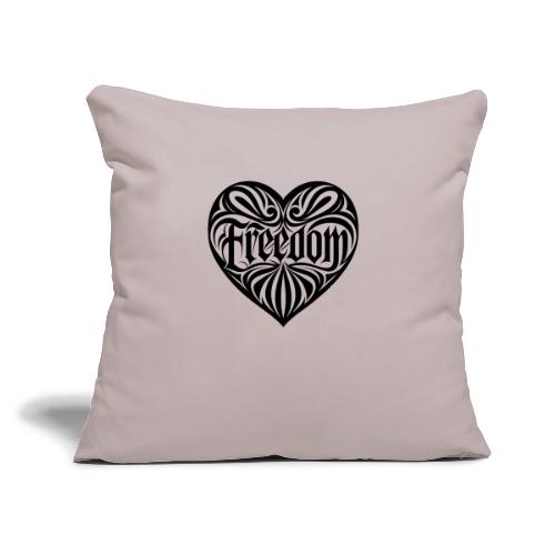 FREEDOM in Heart - Throw Pillow Cover 17.5” x 17.5”